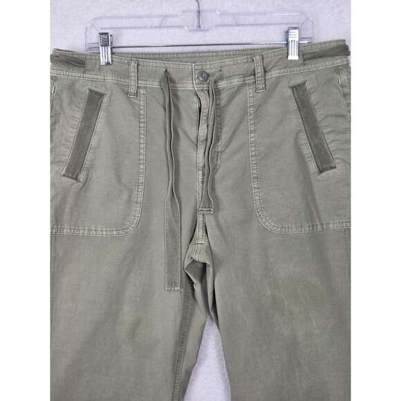 American Eagle Y2k Pants Sz 14 Short Green Low Rise Baggy Flare Stretch Casual - Picture 2 of 12